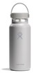 Hydro Flask Water Bottle Insulated Stainless Steel Wide Mouth Flex Lid Non Spill Leakproof and Refillable in 32 Oz Brich Gray