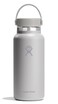 Hydro Flask Water Bottle Insulated Stainless Steel Wide Mouth Flex Lid Non Spill Leakproof and Refillable in 32 Oz Brich Gray