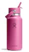 Hydro Flask Water Bottle Insulated Stainless Steel Wide Mouth Flex Straw Lid Non Spill Leakproof and Refillable in 32 Oz Reef Pink