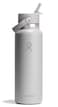 Hydro Flask Water Bottle Insulated Stainless Steel Wide Mouth Flex Straw Lid Non Spill Leakproof and Refillable in 40 Oz Tonal Birch