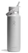 Hydro Flask Water Bottle Insulated Stainless Steel Wide Mouth Flex Straw Lid Non Spill Leakproof and Refillable in 40 Oz Tonal Birch
