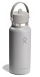 Hydro Flask Water Bottle Insulated Stainless Steel Wide Mouth Flex Straw Lid Non Spill Leakproof and Refillable in 32 Oz Tonal Birch