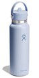 Hydro Flask Water Bottle Insulated Stainless Steel Wide Mouth Flex Straw Lid Non Spill Leakproof and Refillable in 40 Oz Surf Blue