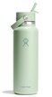 Hydro Flask Water Bottle Insulated Stainless Steel Wide Mouth Flex Straw Lid Non Spill Leakproof and Refillable in 40 Oz Aloe Green