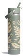 Hydro Flask Water Bottle Insulated Stainless Steel Wide Mouth Flex Straw Lid Non Spill Leakproof and Refillable in 24 Oz Botanical Bliss Agave