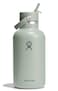 Hydro Flask Water Bottle Insulated Stainless Steel Wide Mouth Flex Straw Lid Non Spill Leakproof and Refillable in 64 Oz Tonal Agave