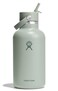 Hydro Flask Water Bottle Insulated Stainless Steel Wide Mouth Flex Straw Lid Non Spill Leakproof and Refillable in 64 Oz Tonal Agave