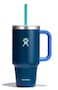 Hydro Flask 32 Oz Travel Tumbler with Handle Clear Lid and Straw Insulated Stainless Steel in 32 Oz Winter Night