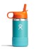 Hydro Flask Kids Water Bottle for School Stainless Steel and Insulated with Straw Cap 12 Oz in Seaspray Blue
