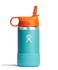 Hydro Flask Kids Water Bottle for School Stainless Steel and Insulated with Straw Cap 12 Oz in Seaspray Blue