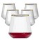 Lueumxc 40 Pack Plastic Ribbed Wine Glasses 14Oz Origami Disposable Wine Glasses Unbreakable Clear Plastic Cocktail Glasses Recyclable Shatterproof Reusable Wine Cups 14ozGold Rim 40pack