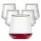 Lueumxc 40 Pack Plastic Ribbed Wine Glasses 14Oz Origami Disposable Wine Glasses Unbreakable Clear Plastic Cocktail Glasses Recyclable Shatterproof Reusable Wine Cups 14ozGold Rim 40pack