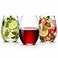 Oojami 48 piece 10 Ounce Stemless Unbreakable Crystal Clear Plastic Wine Glasses Small Size Cups 10 Ounces