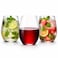 Oojami 48 piece 10 Ounce Stemless Unbreakable Crystal Clear Plastic Wine Glasses Small Size Cups 10 Ounces