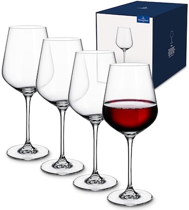 VilleroyBoch Villeroy Boch La Divina Collection Red Wine Glass Set of 4 Crystal Glass 1575 oz Capacity Clear