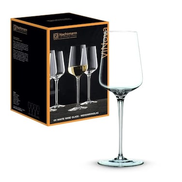 Nachtmann ViNOVA White Set of 4 LeadFree 128 oz Crystal Stemware Tall Elegant Glassware for Enhancing Aromas Flavors Ideal for Dining Tasting Entertaining Celebrations