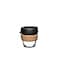 KeepCup Brew Cork Reusable Glass Tumbler with Natural Cork Espresso Coffee Cup 6oz 227ml Black