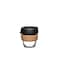 KeepCup Brew Cork Reusable Glass Tumbler with Natural Cork Espresso Coffee Cup 6oz 227ml Black
