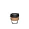 KeepCup Brew Cork Reusable Glass Tumbler with Natural Cork Espresso Coffee Cup 6oz 227ml Black