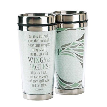Dicksons Teal Mount Up Eagles Wings 16 Oz Stainless Steel Insulated Travel Mug with Lid