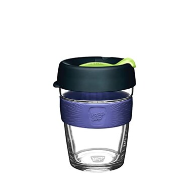 KeepCup Brew Reusable Glass Tumbler with Spillproof lid Tall Coffee Cup 12oz 340ml Deep