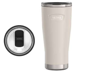 THERMOS ICON SERIES Stainless Steel Cold Tumbler with Slide Lock 24 Ounce Sandstone