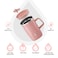 Ideus Vacuum Insulated Coffee Mug 16oz Reusable Stainless Steel Thermal Double Walled cup with Handle and Slider Lid for Hot Cold Beverages BPA Free Leapord Pink