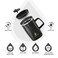 Ideus Vacuum Insulated Coffee Mug 16oz Reusable Stainless Steel Thermal Double Walled cup with Handle and Slider Lid for Hot Cold Beverages BPA Free Leapord Black