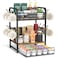 EsLuker.ly EsLukerly Coffee Bar Organizer Station Shelf Mug Holder 3 Tier Coffee Cup Stand Rack for Countertop with 12 Hooks K Cup Pod Organizer Drawer for Home Office Keeps Essentials Tidy Accessible