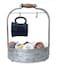 Autumn Alley Rustic Farmhouse Galvanized Coffee Mug Rack Organizer for Kitchen Counter Mug Tree with Cup Hooks and Basket for Storage of k cups and Accessories Perfect for Coffee Bar