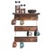 KOLYMAX 12 Hooks Coffee Cup Holder Solid Wood Mug Rack with Shelf Coffee Bar Mug Display Rustic Kitchen Storage Rack For Farmhouse Decor 3 Tie