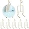 Gandeer 8 Pieces Tea Cup and Saucer Display Stand Holder Metal Cup Saucer Holder Pack Tea Coffee Mug Organizer for Kitchen Plate 622 x 244 InchesGold