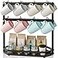 Ronjnndc Coffee Mug Holder with Movable Hooks16 Capacity Coffee Cup Holder for Countertop Metal Mug Tree Holder Rack with Storage BaseHome Storage Mug Organizer adjustable Heights Black