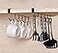 EigPluy 2pcs Mug Hooks Under Cabinet Cups Storage Hook Multifunction Self Adhesive Coffee Cups Holder Kitchen Utensil Ties Belts Scarf Hanging RackBlack