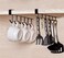 EigPluy 2pcs Mug Hooks Under Cabinet Cups Storage Hook Multifunction Self Adhesive Coffee Cups Holder Kitchen Utensil Ties Belts Scarf Hanging RackBlack