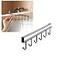 Gouccpu 1 Pack Hanging Hooks Rack Under Cupboard Cabinet Cup Cooking Utensils Holder 6 Hooks Drilling Free Coffee Cups Holder Kitchen Utensil Storage Organizer Hook Rack Black