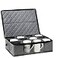 Boczif Coffee Cup Storage Box Storage Containers Holds 12 Glassware Coffee Mugs and Tea Cups Padded Dinnerware Case with Dividers Handles Zipper Lid Stackable Holders for Plate Cup Flatware