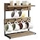 IBUYKE Rustic Coffee Mug Holder Stand 2 Tier Countertop Mug Tree Holder Rack with Storage Base Vintage Mug Holders for Kitchen Holds 8 Mugs Beige UTBJ002Y