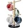 Wisuce Bamboo Mug Holder Tree Thicker Base Coffee Cup Holder Stand for Counter Mug Rack with 6 Hooks