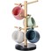 Wisuce Bamboo Mug Holder Tree Thicker Base Coffee Cup Holder Stand for Counter Mug Rack with 6 Hooks