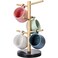 Wisuce Bamboo Mug Holder Tree Thicker Base Coffee Cup Holder Stand for Counter Mug Rack with 6 Hooks