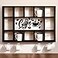 Cinnvoice Oversize Coffee Mug Display Shelf for Wall Wood Coffee Mug Rack Wall Mounted Shelf Cubes Cup Hooks Hanger with Bar Sign Decor for Kitchen Station Bar AccessoriesBlack