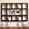Cinnvoice Oversize Coffee Mug Display Shelf for Wall Wood Coffee Mug Rack Wall Mounted Shelf Cubes Cup Hooks Hanger with Bar Sign Decor for Kitchen Station Bar AccessoriesBlack