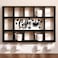 Cinnvoice Oversize Coffee Mug Display Shelf for Wall Wood Coffee Mug Rack Wall Mounted Shelf Cubes Cup Hooks Hanger with Bar Sign Decor for Kitchen Station Bar AccessoriesBlack