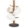 Buruis Mug Holder Acacia Wood Marble Base 6 Hooks Kitchen Countertop Coffee Tea Cups Organizer