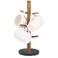 Buruis Mug Holder Acacia Wood Marble Base 6 Hooks Kitchen Countertop Coffee Tea Cups Organizer