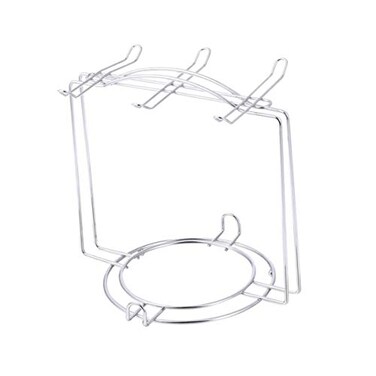 OSALADI Stainless Steel Cup Plate Organizer Rack for Kitchen Cabinet and Countertop Vertical Coffee Mug Holder for 4 Cups and 6 Plates Space Saving Kitchen Counter Shelf Organizer