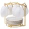SJORHNUS Tea Cups HolderGold Metal Coffee Cup Tea Cups RackFoldable Organizer for Coffee Cup Spoon and Saucers