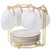 SJORHNUS Tea Cups HolderGold Metal Coffee Cup Tea Cups RackFoldable Organizer for Coffee Cup Spoon and Saucers