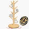 ZYZWTG Mug Holder TreeNew Upgraded 360 Rotated 8 Hooks Coffee Cup Holder for CounterWood Coffee Mug Rack Standing for Coffe e Bar Accessories and Kitchen Home OrganizerNatural